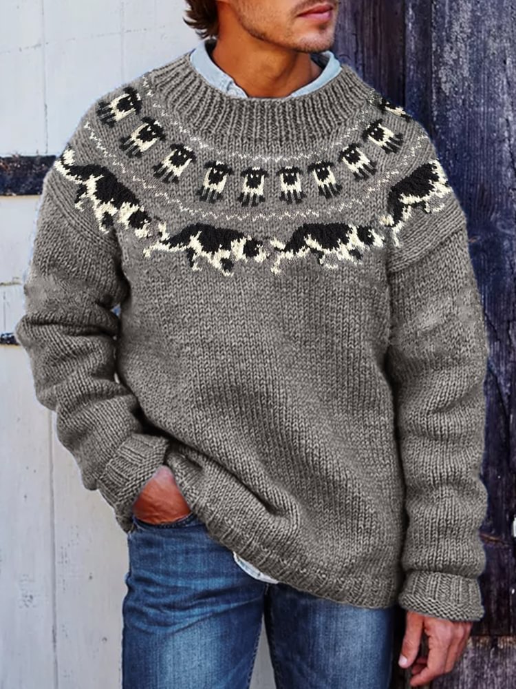 Men's Fair Isle Crewneck Pullover Sweater | Luxe Clothing Men's Fair Isle Crewneck Pullover Sweater - Image 10