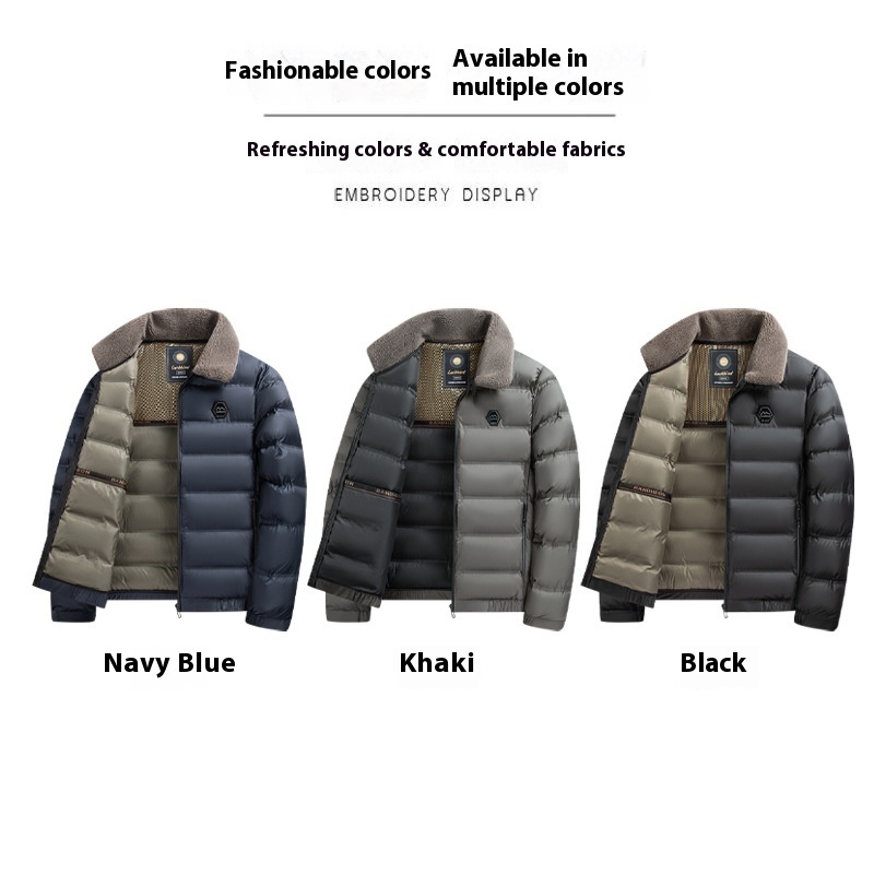 Men's Heavyweight Quilted Winter Coat - Warm Fleece Lined | Luxe Clothing Men's Heavyweight Quilted Winter Coat - Warm Fleece Lined - Image 8