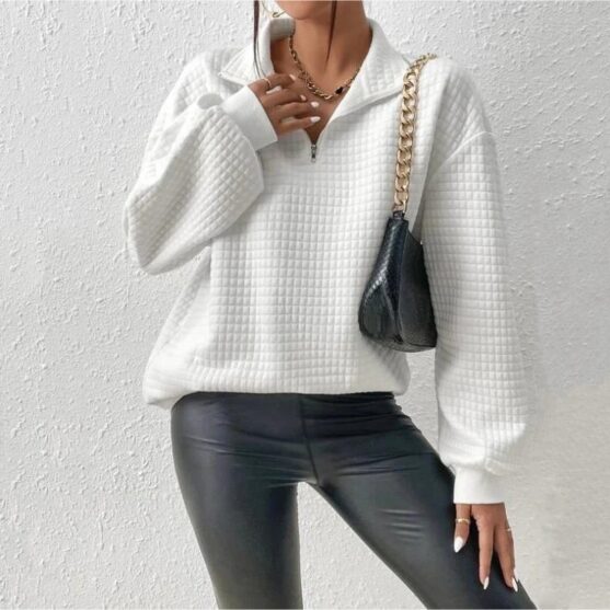 White Quarter-Zip Pullover: The #1 Perfect Essential for Women