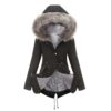 Women’s Faux Fur Hooded Winter Parka – Fleece Lined Utility Jacket