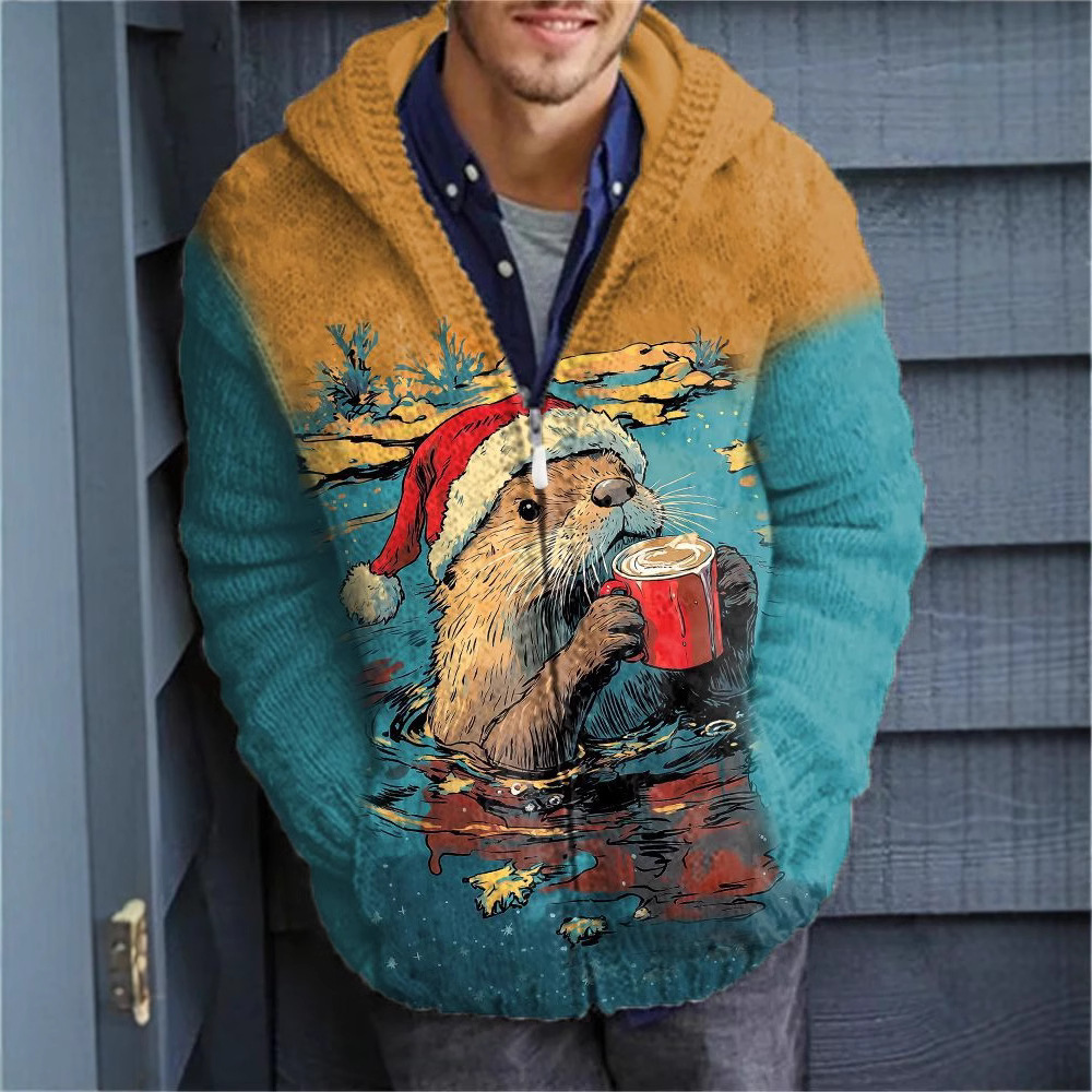 Men's Graphic Zip Hoodie - Ultimate 3D Print | Luxe Clothing Men's Graphic Zip Hoodie - Ultimate 3D Print - Image 3