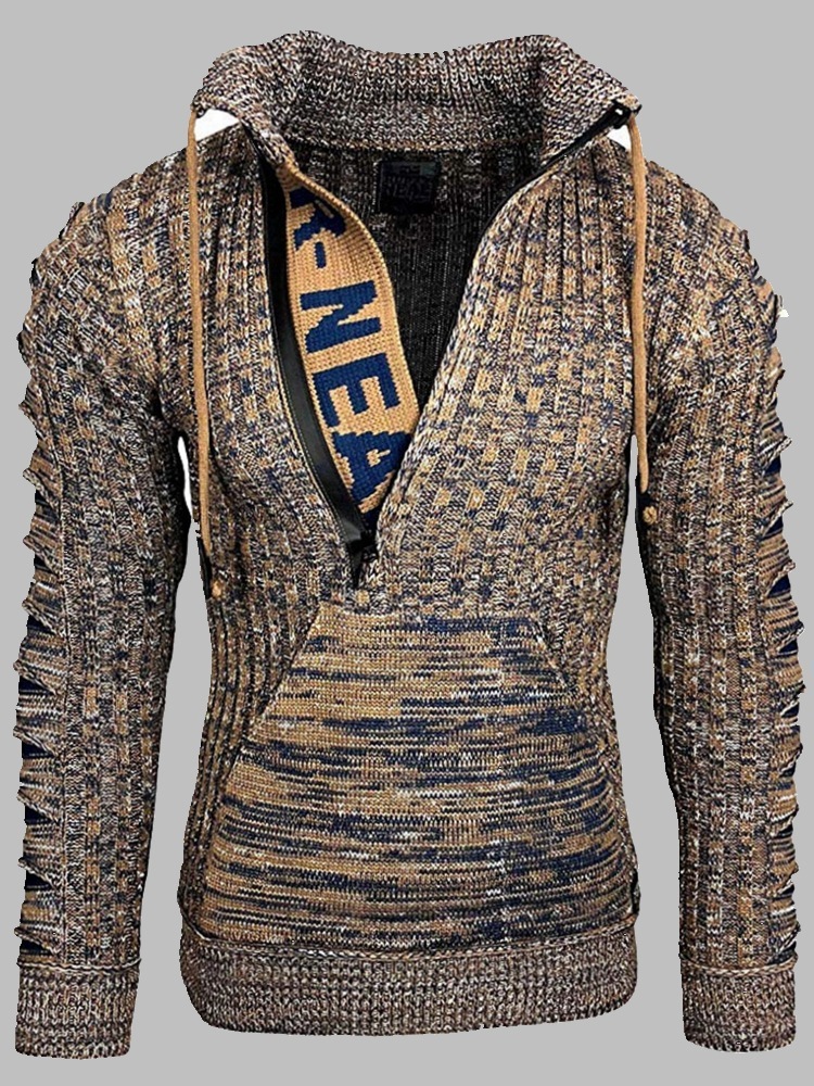 Men’s Distressed Knit Pullover#1 Best Slim Urban Streetwear | Luxe Clothing Men’s Distressed Knit Pullover#1 Best Slim Urban Streetwear - Image 5