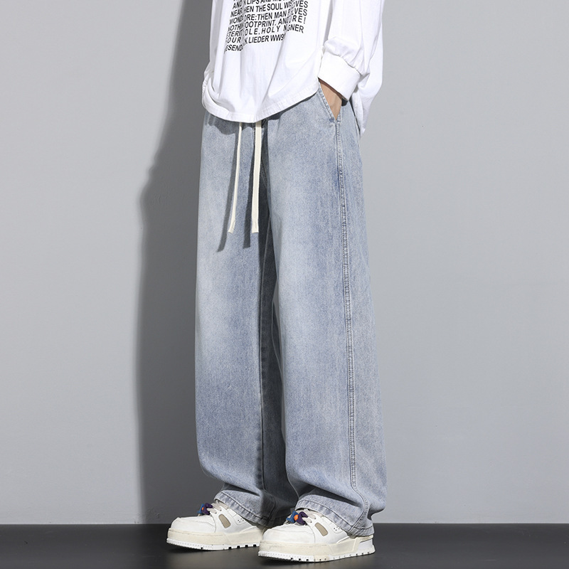 Men's Baggy Fleece Lined Jeans - Y2K Relaxed Straight Leg Thermal Denim Pants | Luxe Clothing Men's Baggy Fleece Lined Jeans - Y2K Relaxed Straight Leg Thermal Denim Pants - Image 5