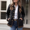 Women's Diamond Quilted Jacket with Contrast Trim