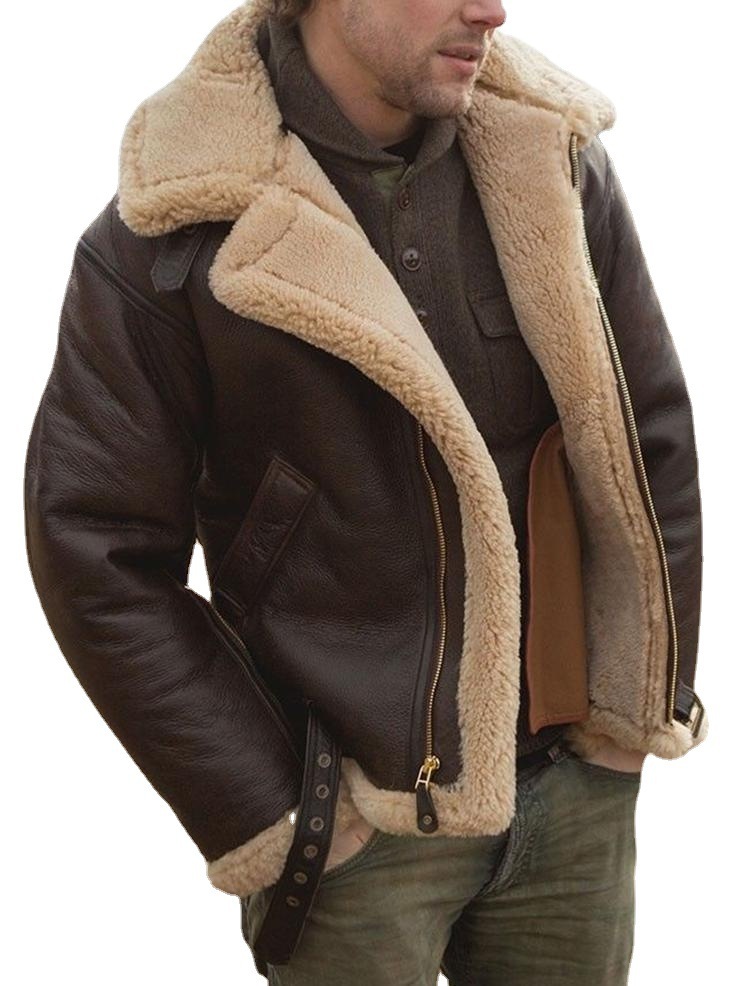 Men's B3 Bomber Jacket - Shearling Aviator Winter Jacket | Luxe Clothing Men's B3 Bomber Jacket - Shearling Aviator Winter Jacket - Image 8