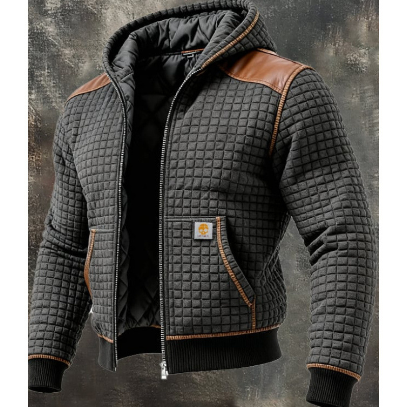 Men's Textured Sherpa-Lined Hooded Jacket - Image 6
