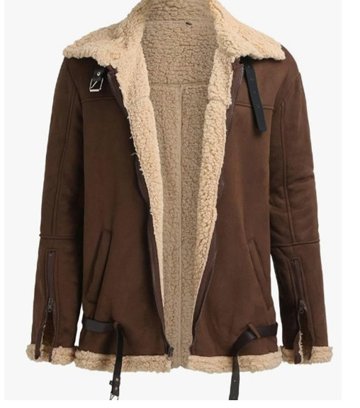 Men's B3 Bomber Jacket - Shearling Aviator Winter Jacket | Luxe Clothing Men's B3 Bomber Jacket - Shearling Aviator Winter Jacket - Image 4