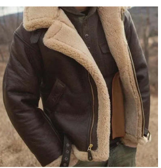Men's B3 Bomber Jacket - Shearling Aviator Winter Jacket | Luxe Clothing Men's B3 Bomber Jacket - Shearling Aviator Winter Jacket - Image 10