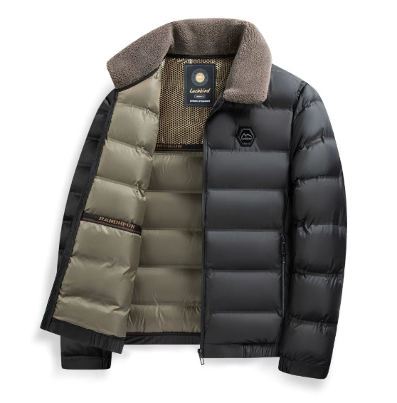Men's Heavyweight Quilted Winter Coat - Warm Fleece Lined