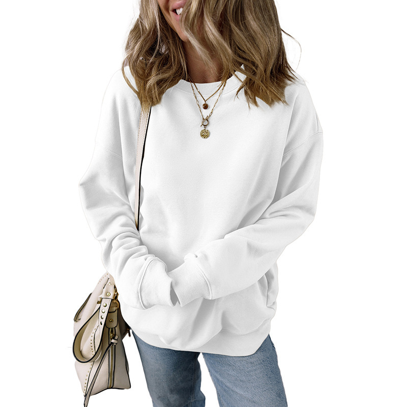 Women's Oversized Sweatshirt: Essential Cozy Loose Fit Crewneck with Pockets | Luxe Clothing Women's Oversized Sweatshirt: Essential Cozy Loose Fit Crewneck with Pockets - Image 8