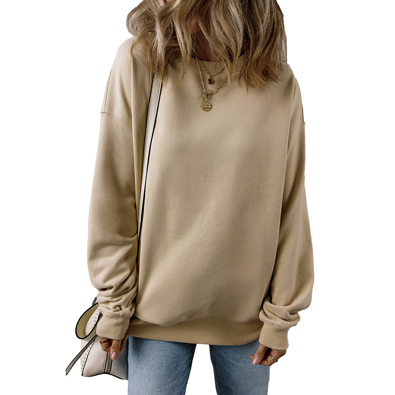 Women's Oversized Sweatshirt: Essential Cozy Loose Fit Crewneck with Pockets | Luxe Clothing Women's Oversized Sweatshirt: Essential Cozy Loose Fit Crewneck with Pockets - Image 5