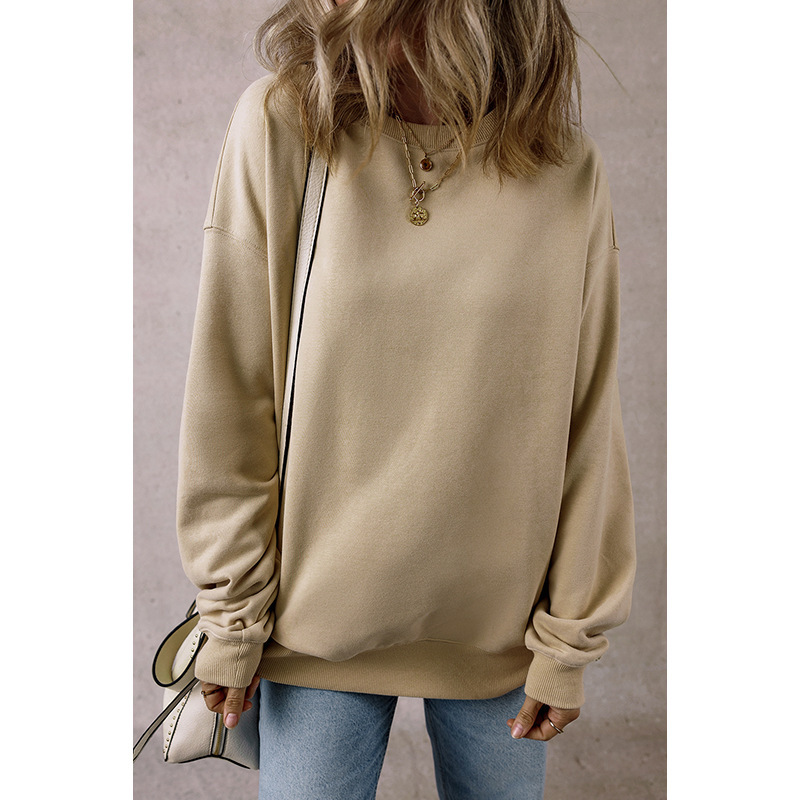 Women's Oversized Sweatshirt: Essential Cozy Loose Fit Crewneck with Pockets | Luxe Clothing Women's Oversized Sweatshirt: Essential Cozy Loose Fit Crewneck with Pockets - Image 2